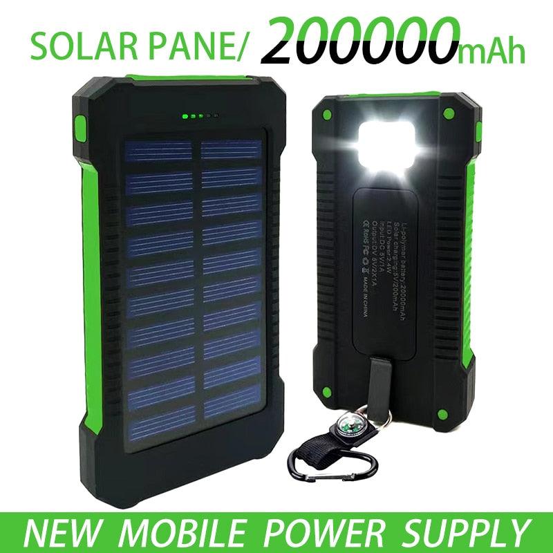 Buy Solar Panel Waterproof Power Bank 200,000mAh Super Fast